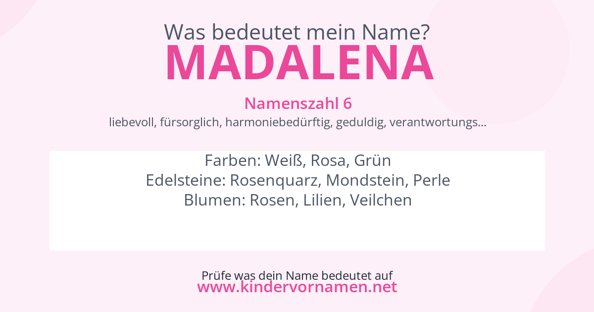 Was bedeutet der Name Madalena?
