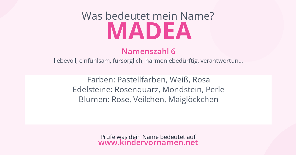 Was bedeutet der Name Madea?