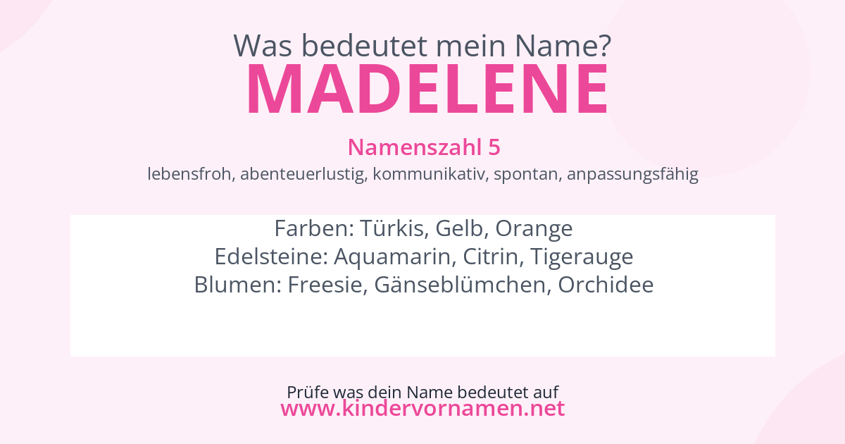 Was bedeutet der Name Madelene?