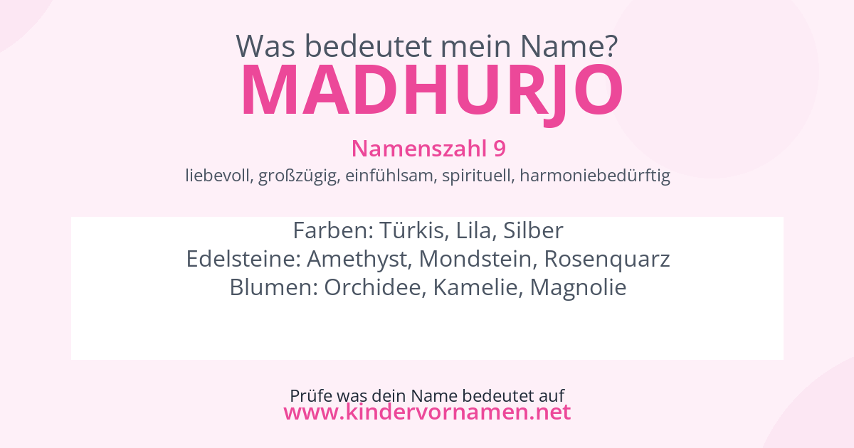 Was bedeutet der Name Madhurjo?