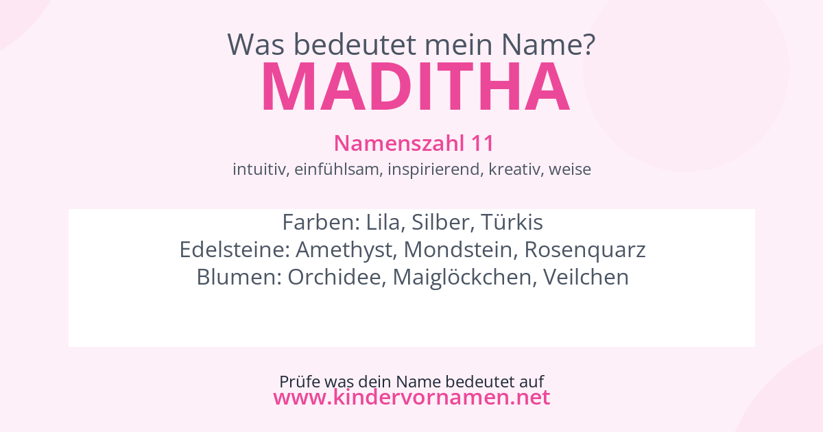 Was bedeutet der Name Maditha?