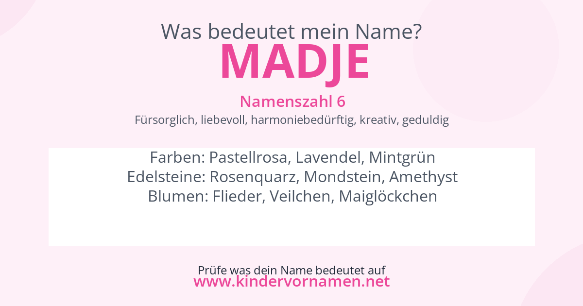 Was bedeutet der Name Madje?