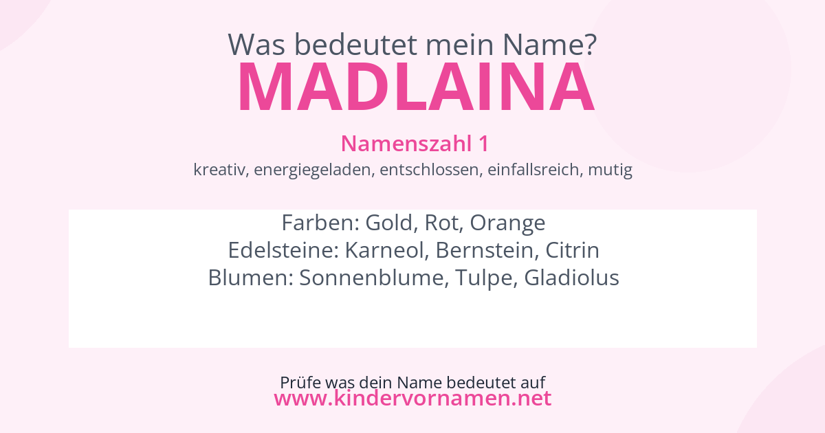 Was bedeutet der Name Madlaina?