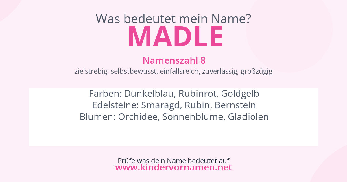 Was bedeutet der Name Madle?