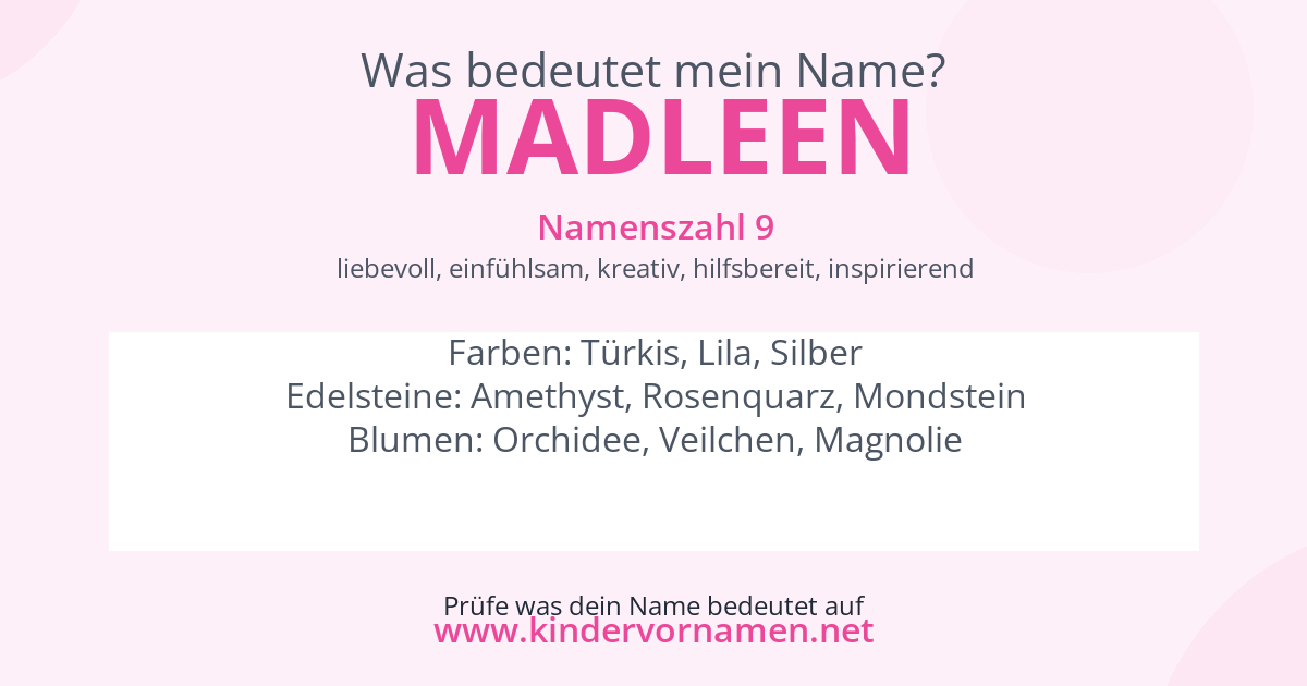 Was bedeutet der Name Madleen?