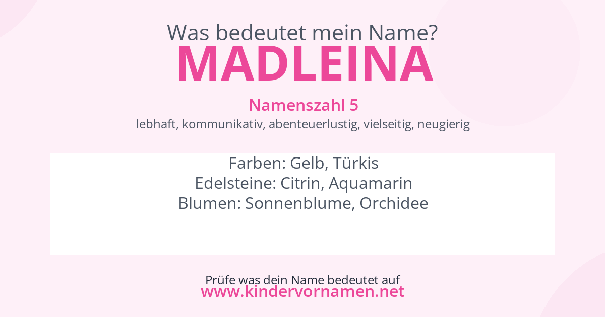 Was bedeutet der Name Madleina?