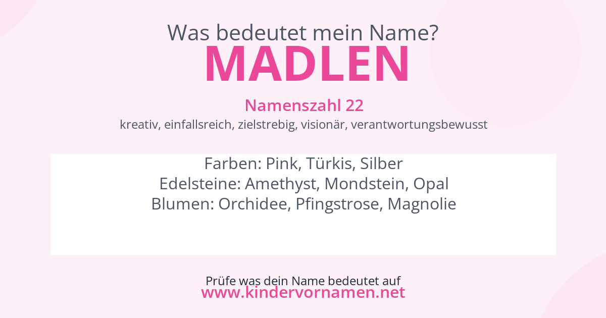 Was bedeutet der Name Madlen?
