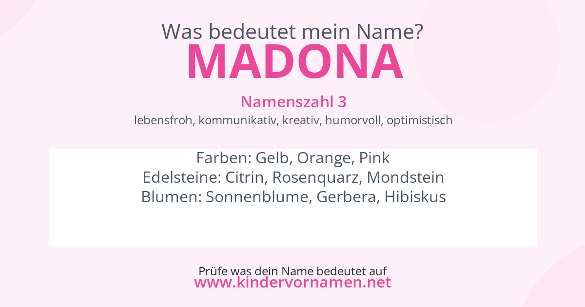 Was bedeutet der Name Madona?