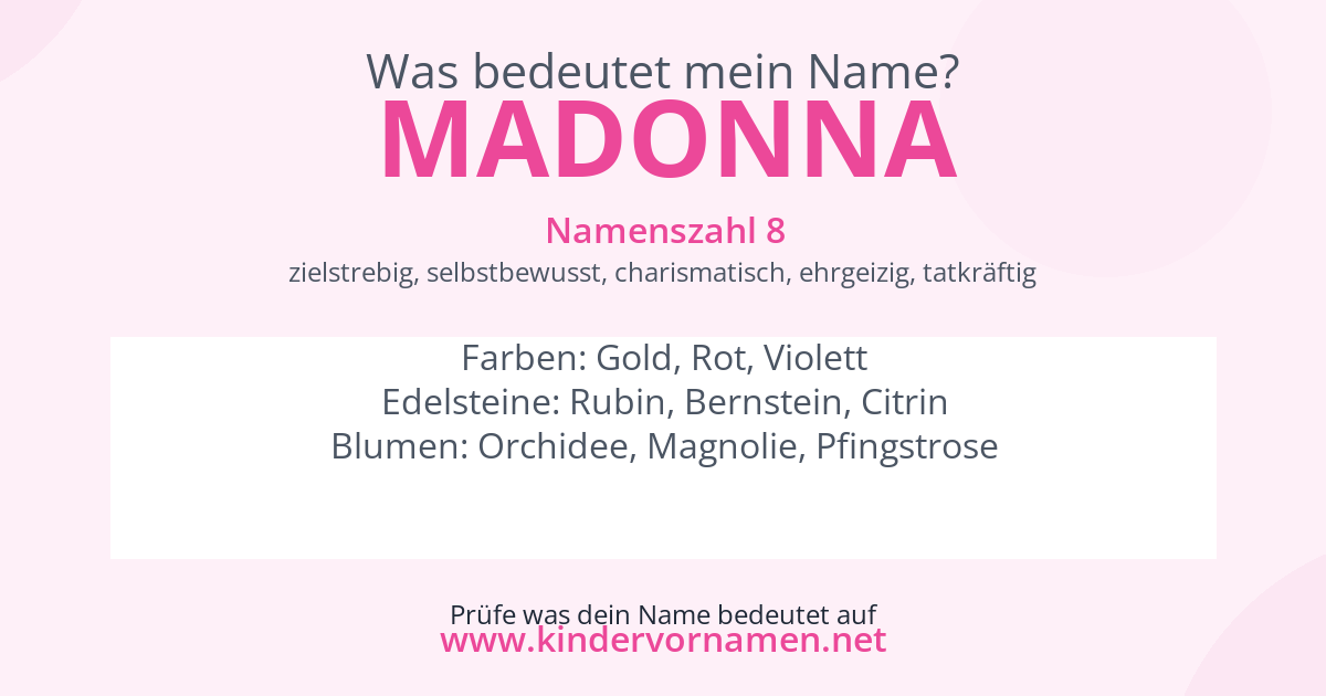 Was bedeutet der Name Madonna?