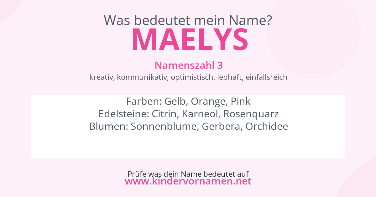 Was bedeutet der Name Maelys?