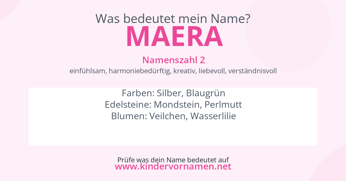 Was bedeutet der Name Maera?
