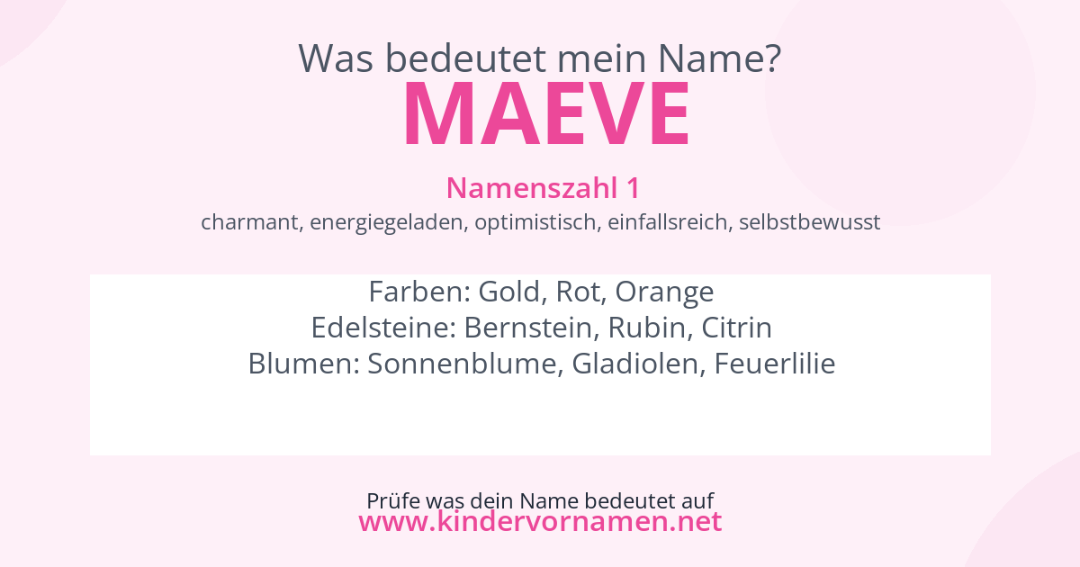 Was bedeutet der Name Maeve?
