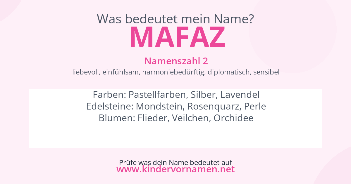 Was bedeutet der Name Mafaz?