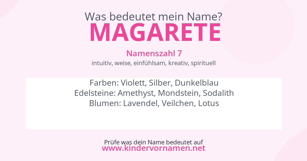 Was bedeutet der Name Magarete?
