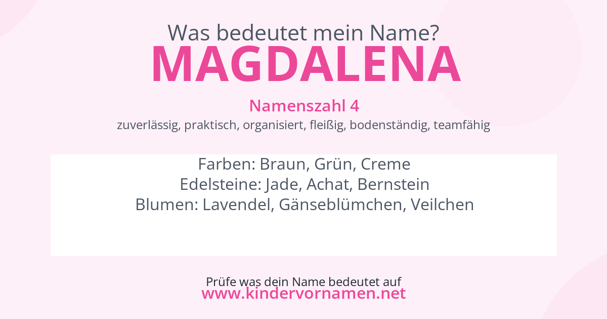 Was bedeutet der Name Magdalena?