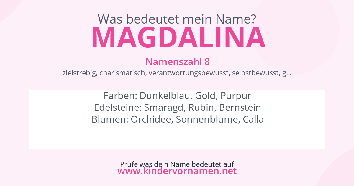 Was bedeutet der Name Magdalina?