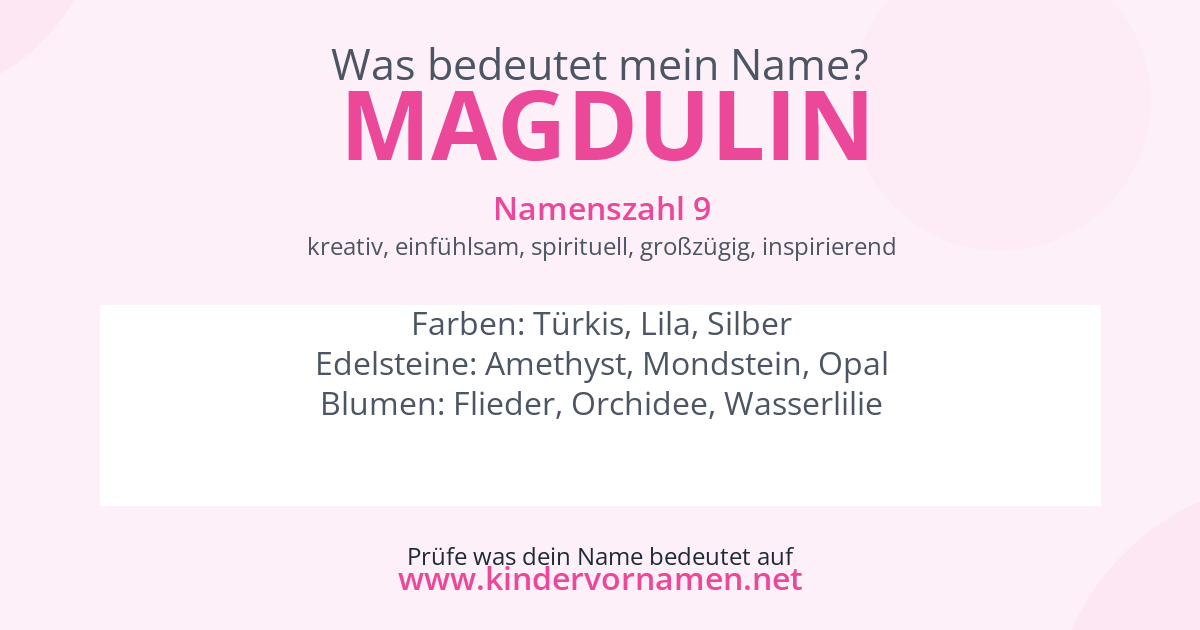 Was bedeutet der Name Magdulin?