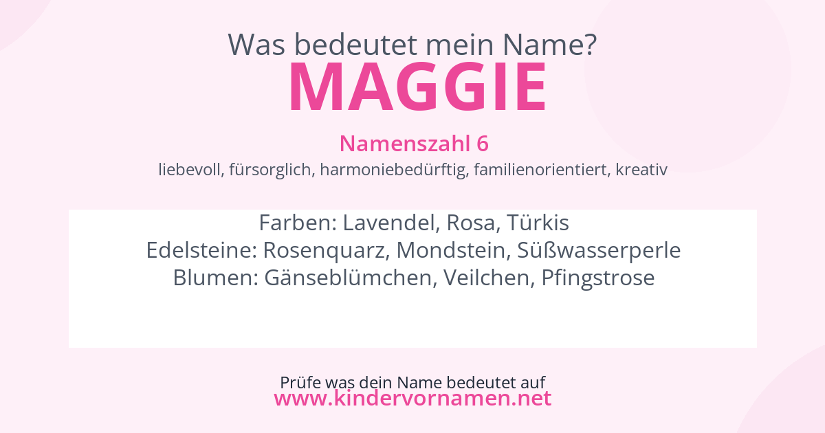 Was bedeutet der Name Maggie?