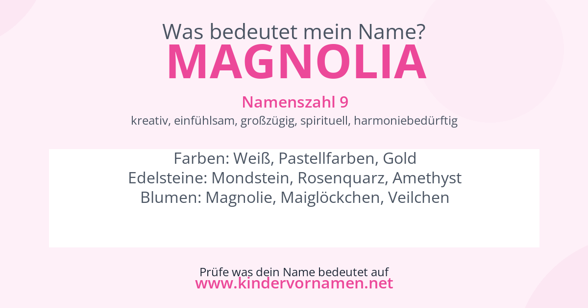 Was bedeutet der Name Magnolia?