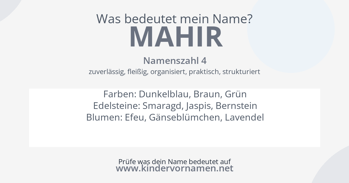 Was bedeutet der Name Mahir?