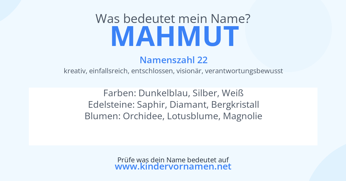 Was bedeutet der Name Mahmut?