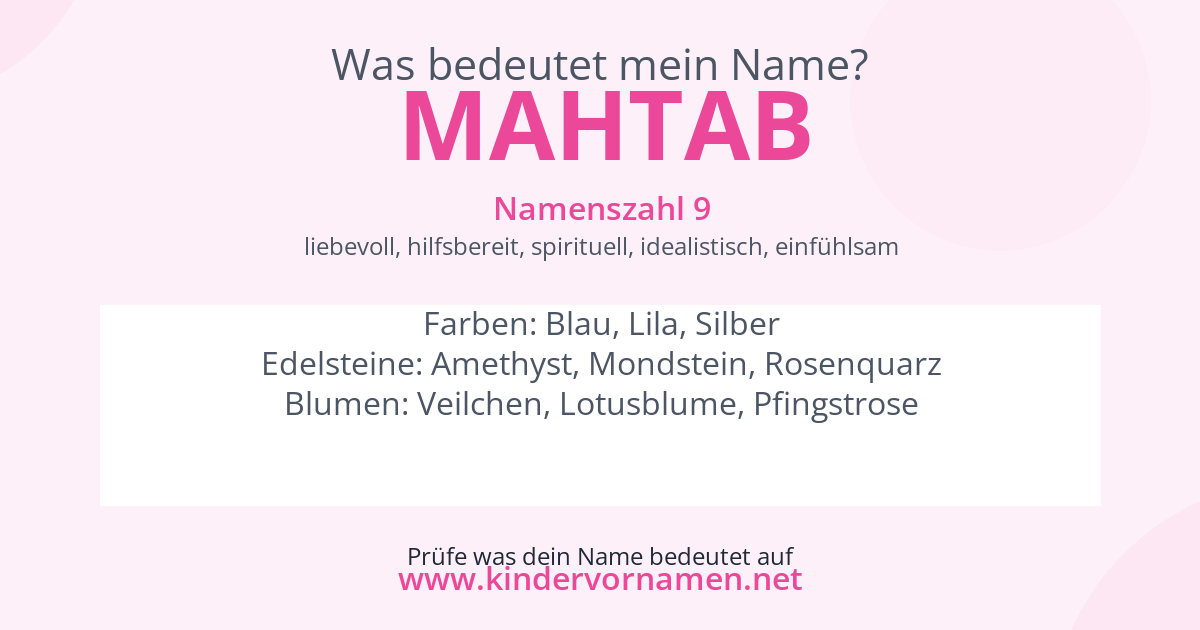 Was bedeutet der Name Mahtab?