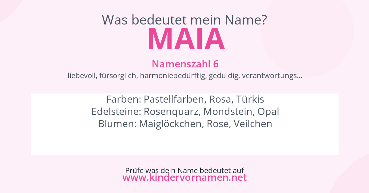 Was bedeutet der Name Maia?