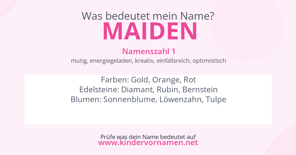 Was bedeutet der Name Maiden?