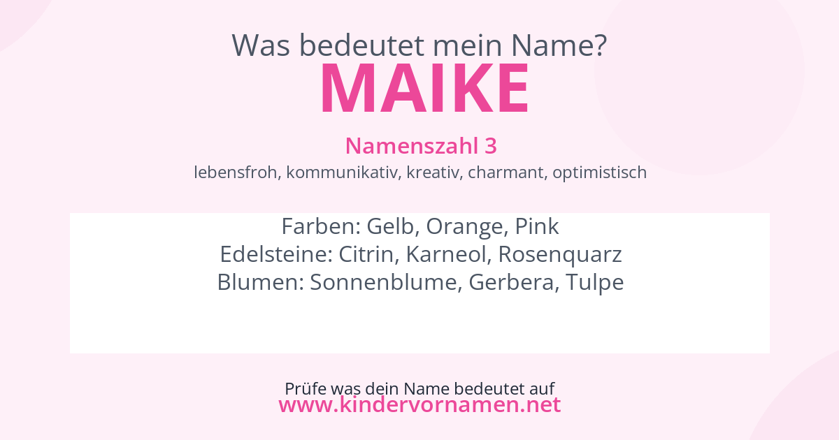 Was bedeutet der Name Maike?