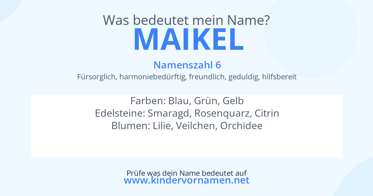 Was bedeutet der Name Maikel?