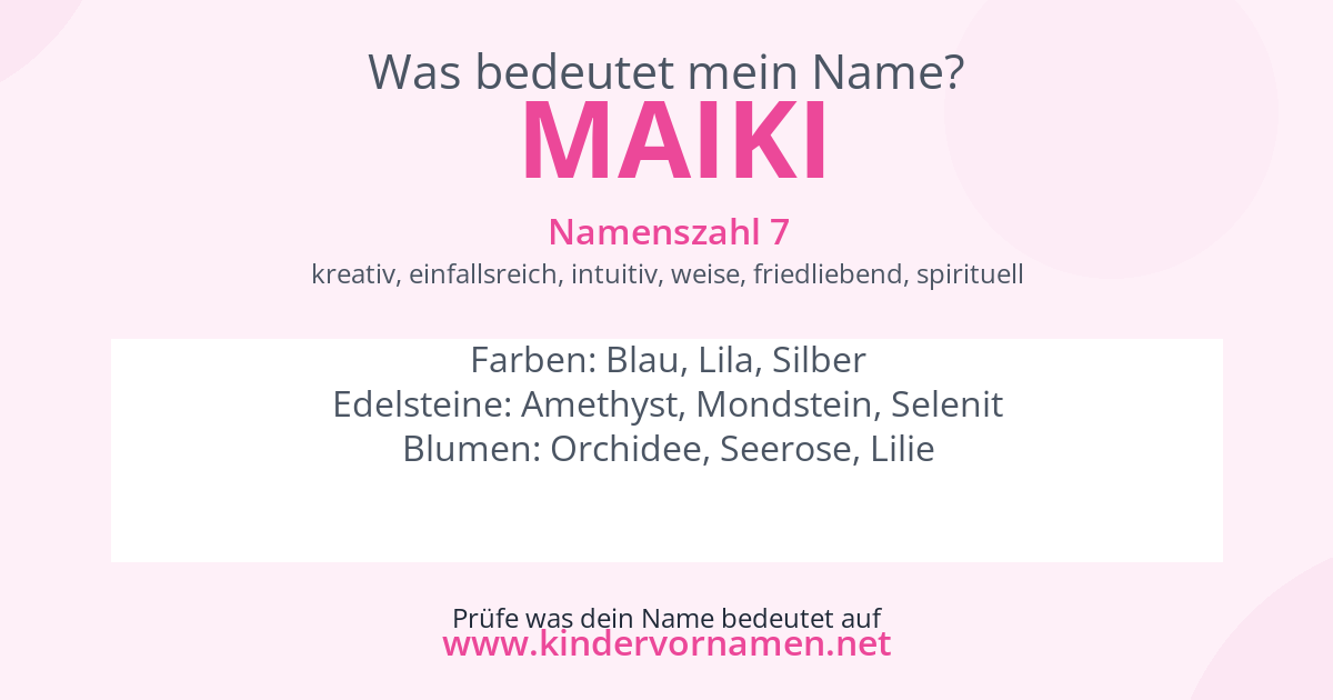 Was bedeutet der Name Maiki?