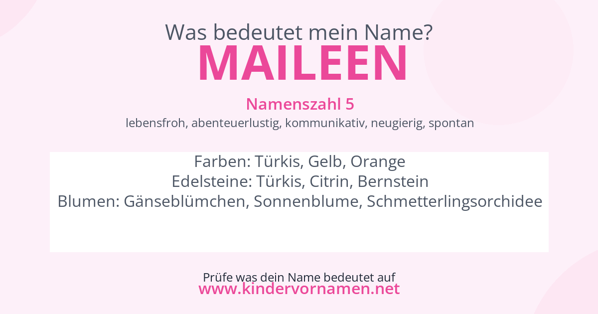Was bedeutet der Name Maileen?