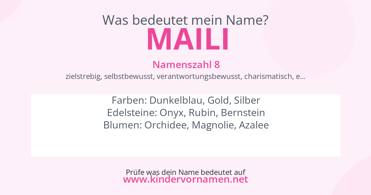 Was bedeutet der Name Maili?