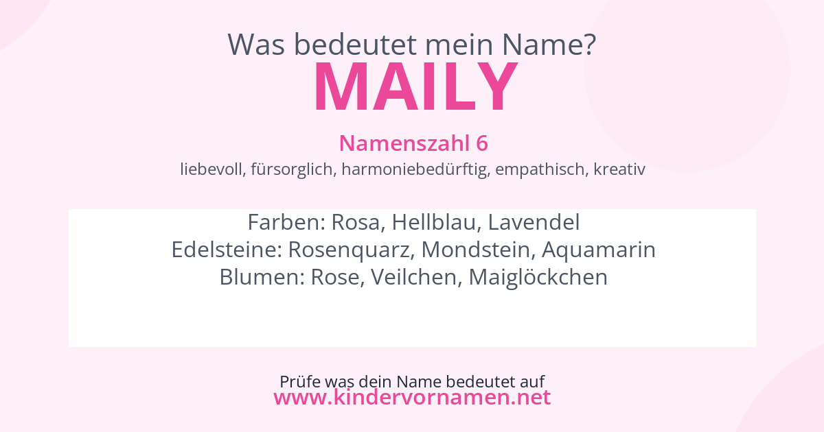 Was bedeutet der Name Maily?