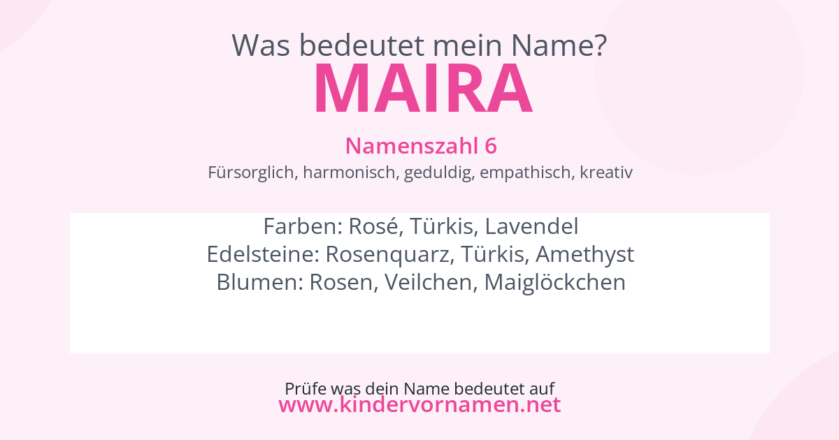 Was bedeutet der Name Maira?