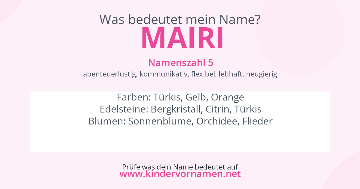 Was bedeutet der Name Mairi?