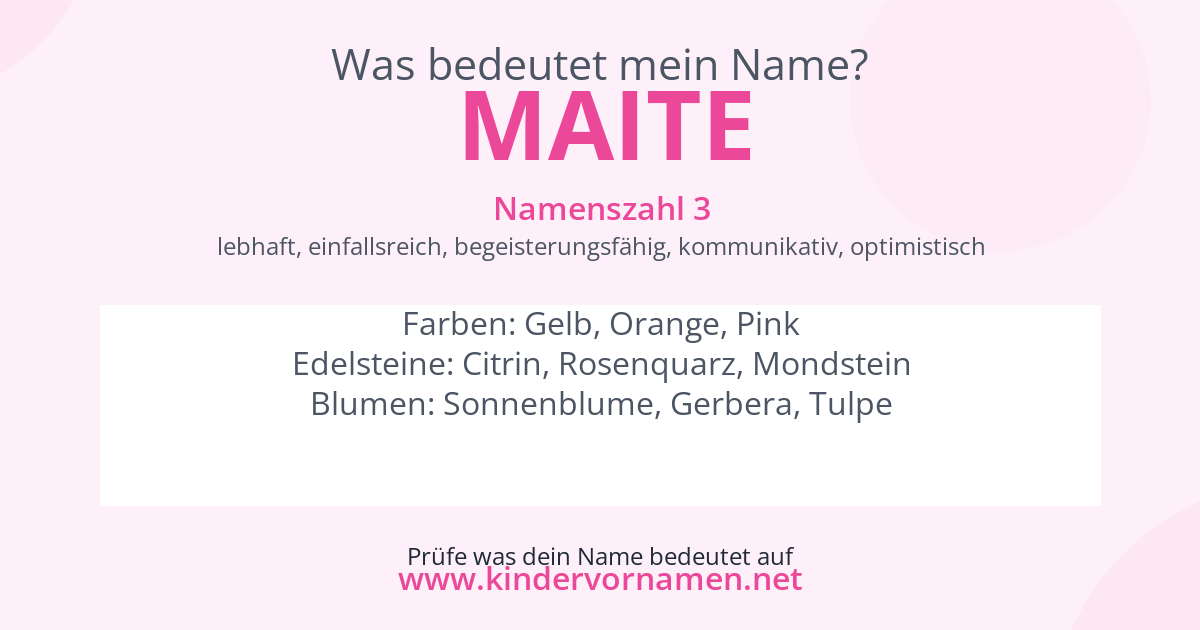 Was bedeutet der Name Maite?