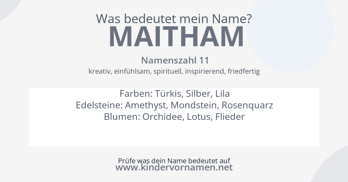 Was bedeutet der Name Maitham?