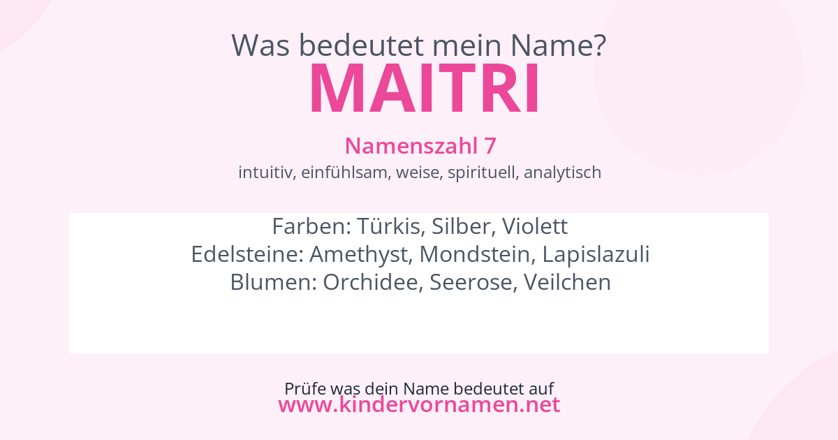 Was bedeutet der Name Maitri?