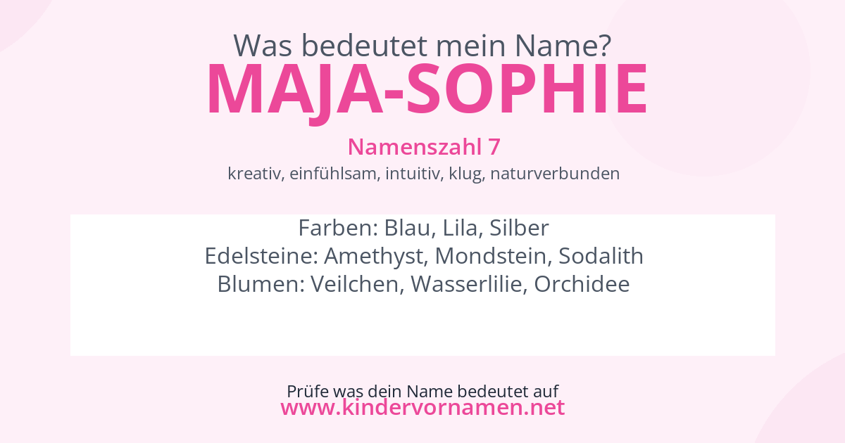 Was bedeutet der Name Maja-Sophie?
