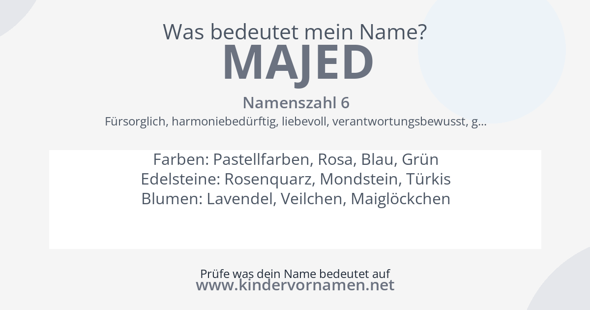 Was bedeutet der Name Majed?