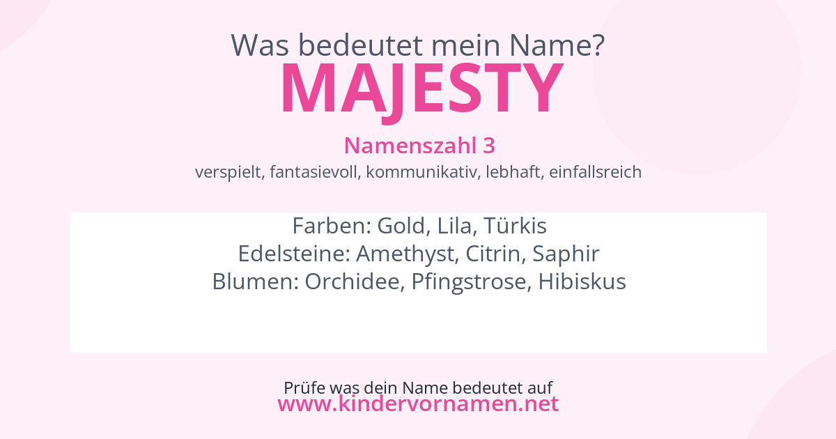 Was bedeutet der Name Majesty?