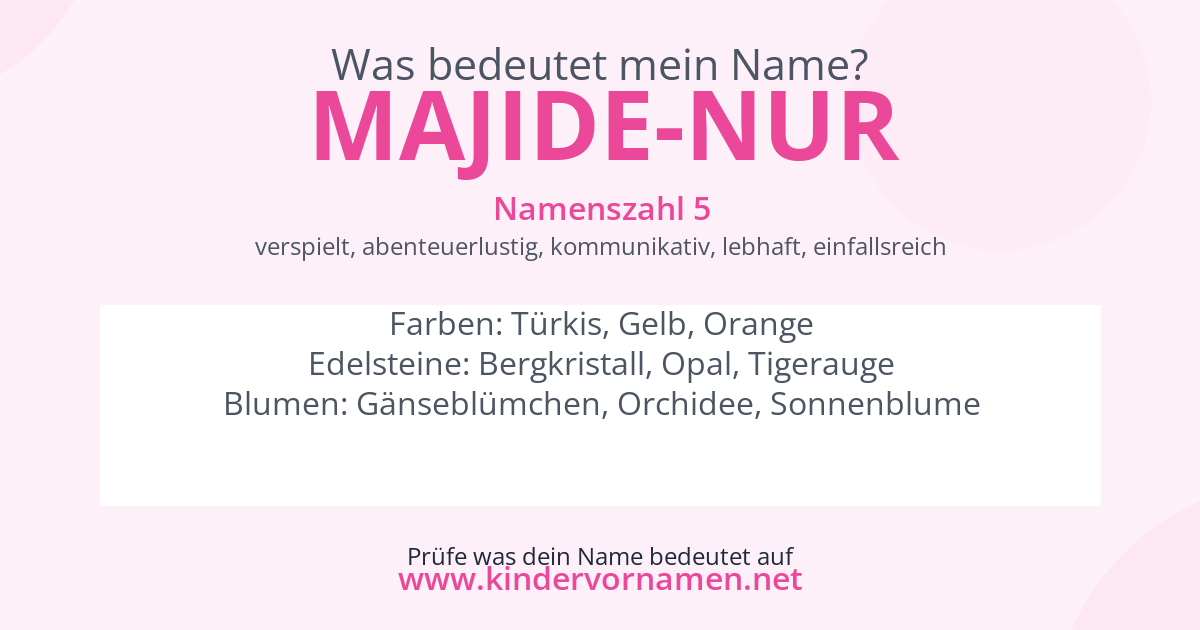 Was bedeutet der Name Majide-Nur?