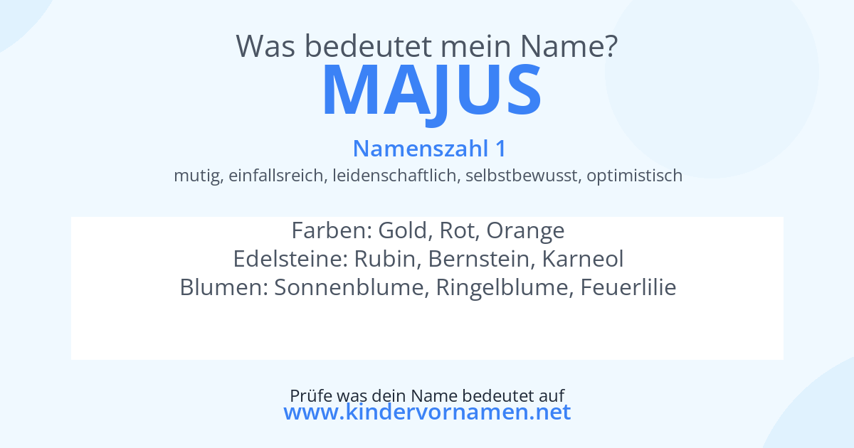 Was bedeutet der Name Majus?