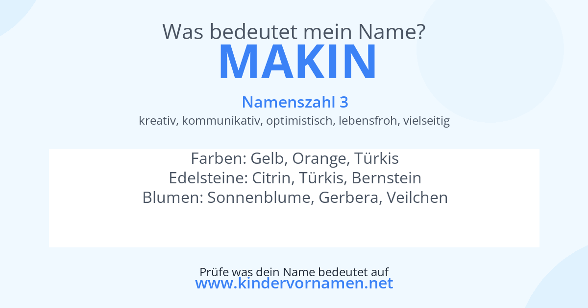 Was bedeutet der Name Makin?