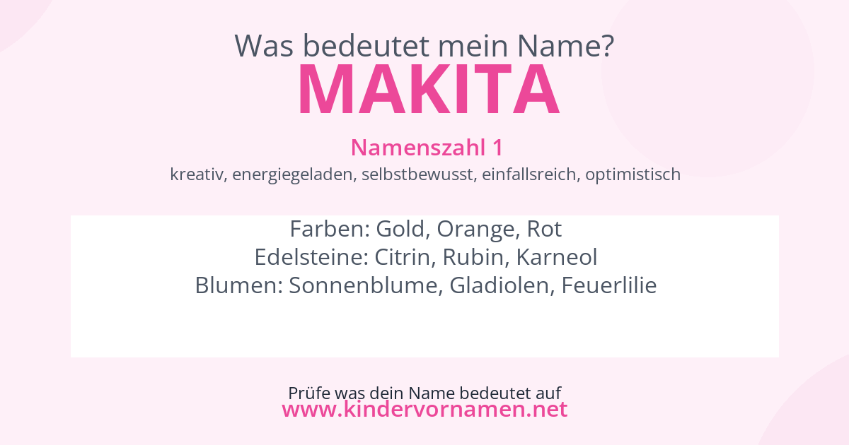 Was bedeutet der Name Makita?