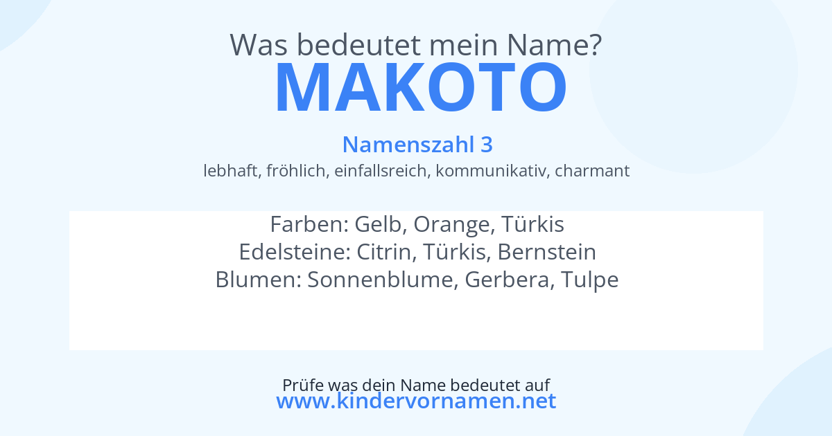Was bedeutet der Name Makoto?