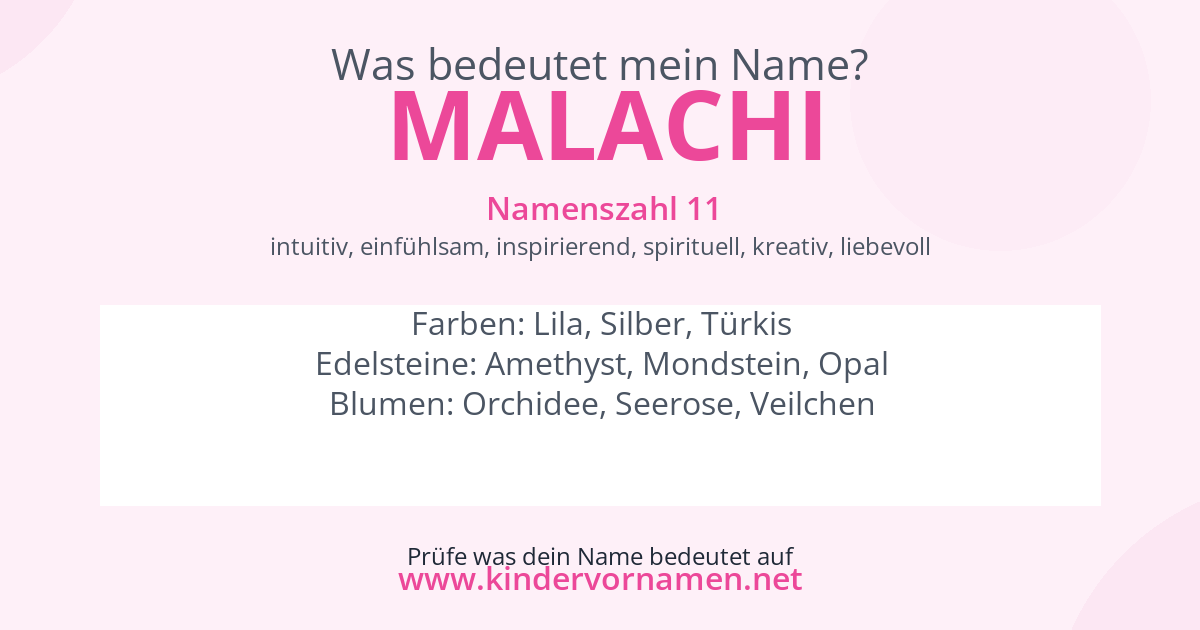 Was bedeutet der Name Malachi?