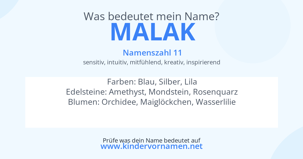 Was bedeutet der Name Malak?