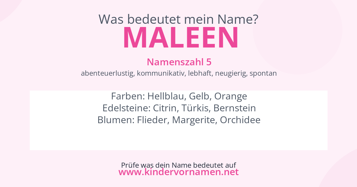 Was bedeutet der Name Maleen?